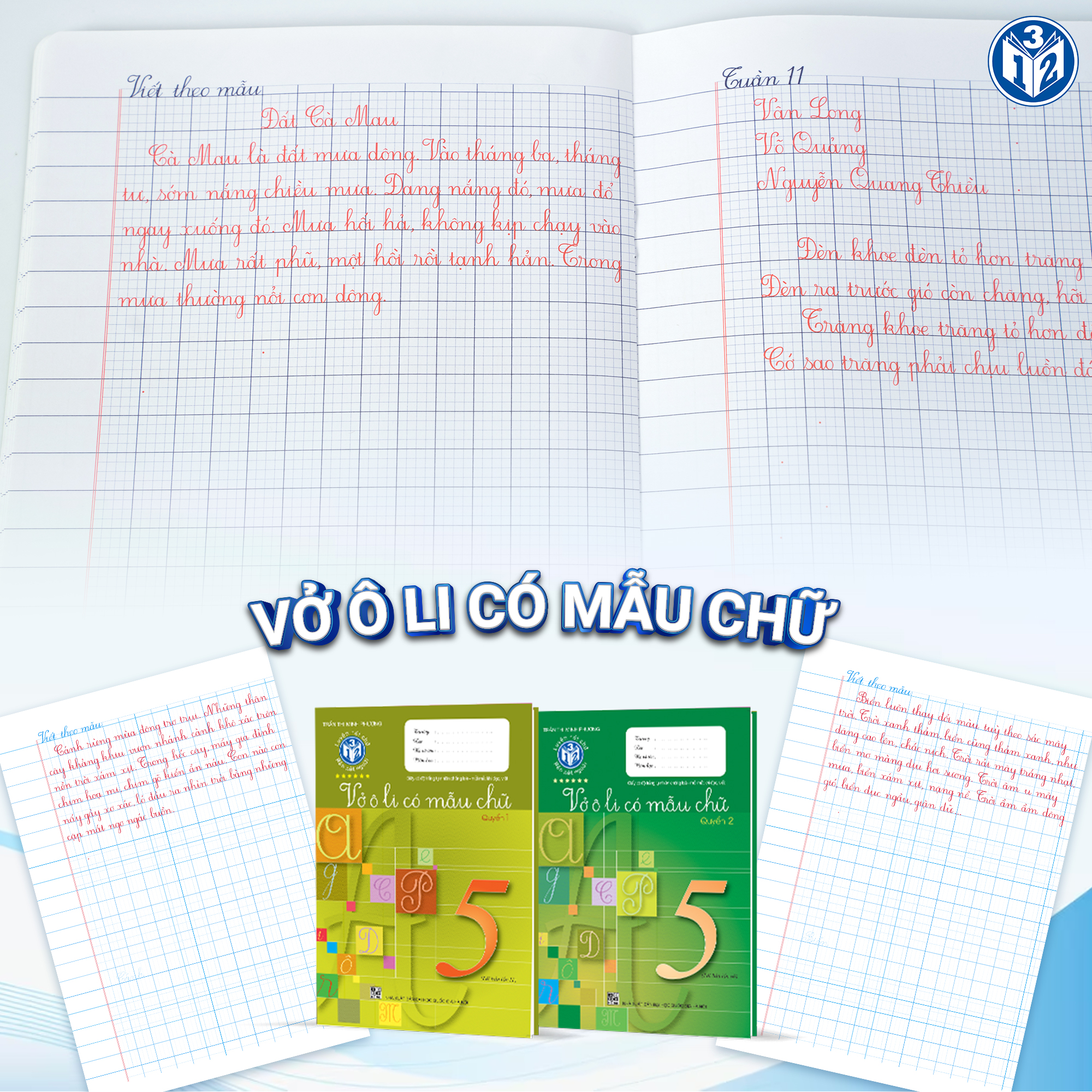 Vở ô li có mẫu chữ hữu ích cho việc dạy và học hiện nay