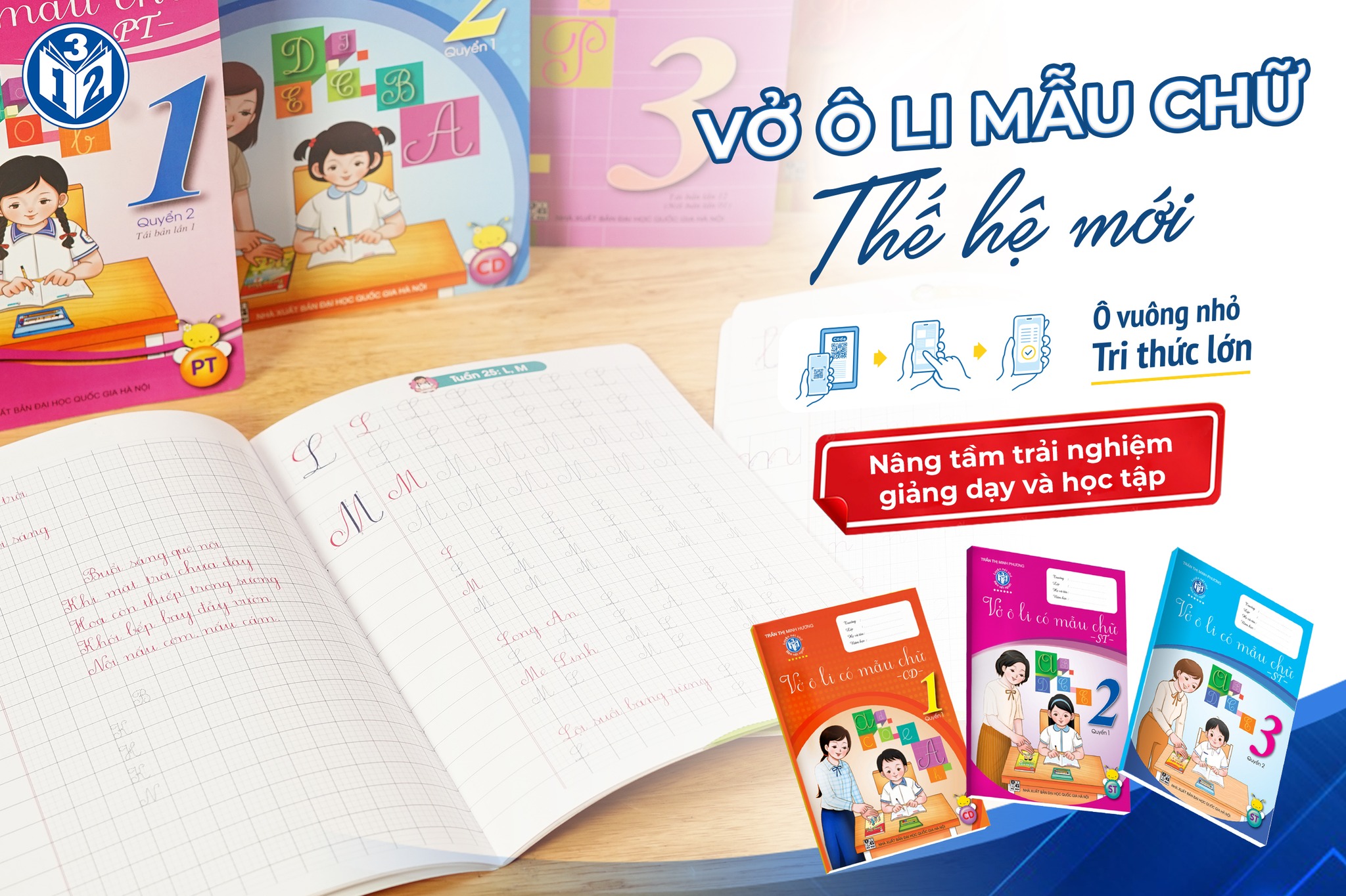 Vở ô li có mẫu chữ  trợ thủ đắc lực cho trẻ tập viết